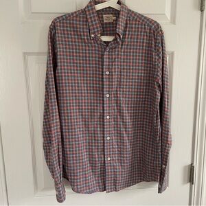 Faherty Men's Plaid Button-Down Shirt - Red and Blue